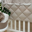 Protectie laterala pentru patut bebe din 4 piese, cappuccino (3)